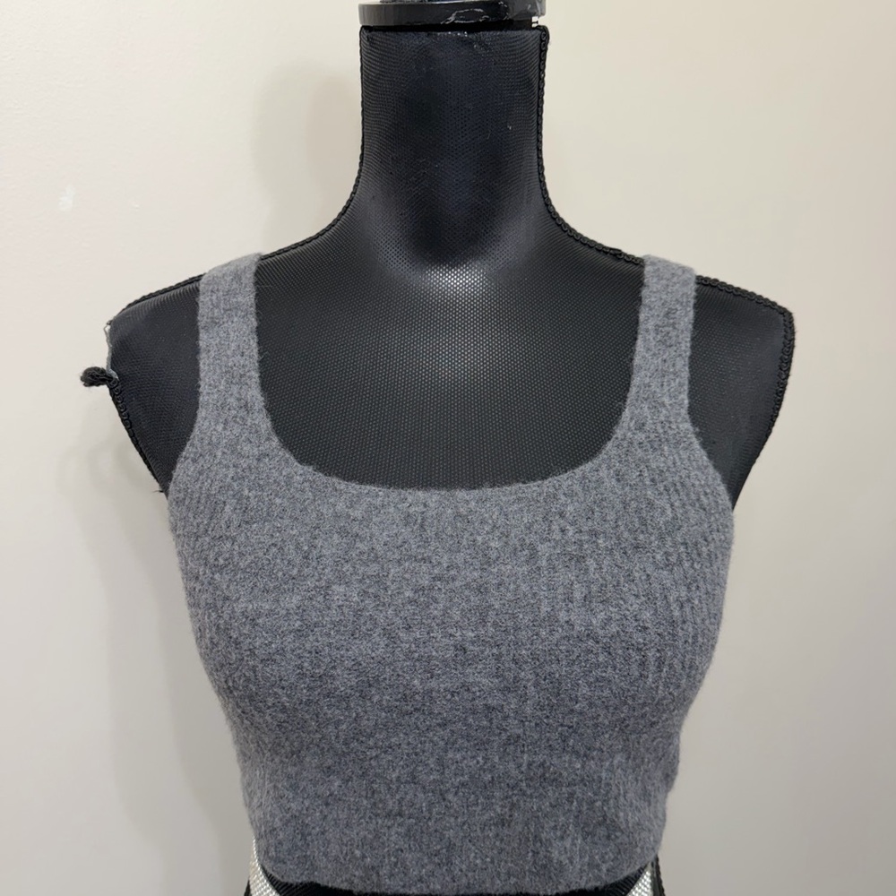 NWT Everlane Women’s Gray Ribbed Knit Cropped Tank S